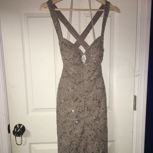 BEIGE MERMAID PROM DRESS